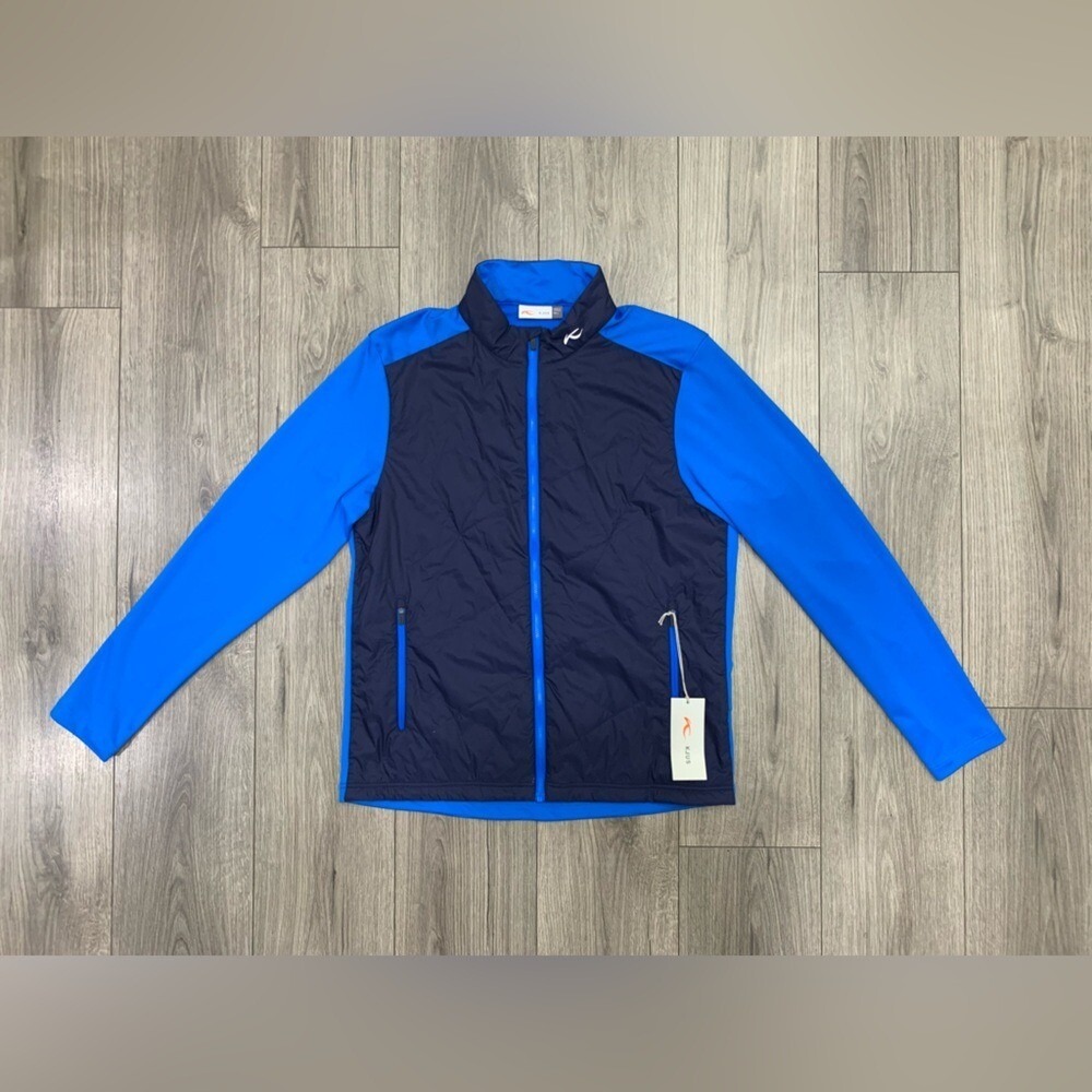 Kjus Retention Golf Windbreaker Jacket Mens Size L Blue Colorblock Insulated NWT